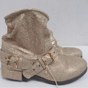 UGG Sparkling Gold Buckle Ankle Boots Slouch